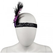 Резинка  на голову c пером и камнем