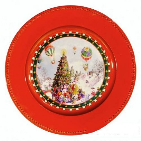 Тарелка декоративная новогодняя
