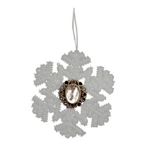Снежинка с блестками 12 см