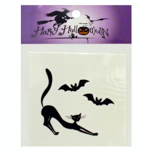 Тату мини Черная кошка