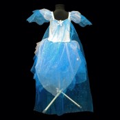 Платье Зима со шлейфом и брошью детское