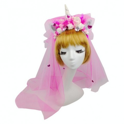 Обруч Единорог PINKY с фатой