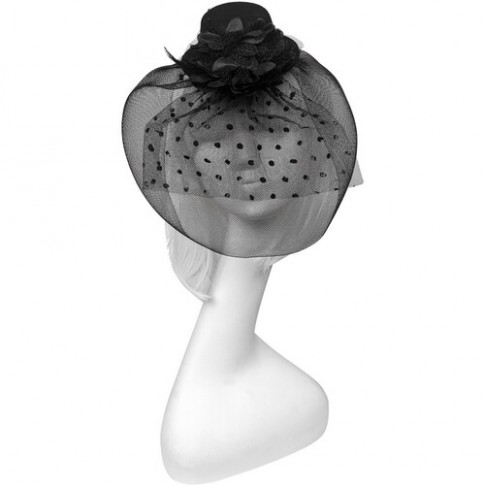 Шляпка-мини Мона VIP с бусинами