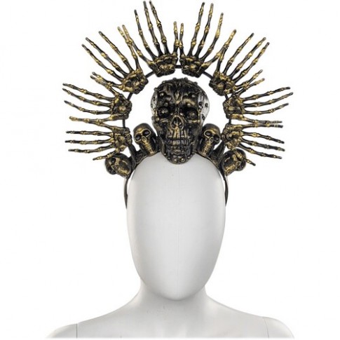 Обруч Skeleton halo crown with skulls
