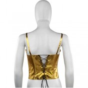 Майка-топ парчовая на шнуровке XS-S