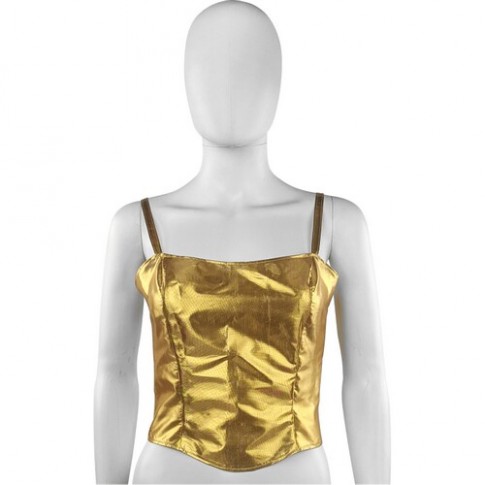 Майка-топ парчовая на шнуровке XS-S