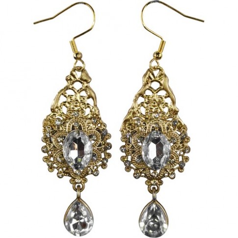 Серьги ажурные с камнями