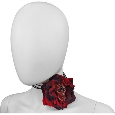 Чокер Роза с черепом